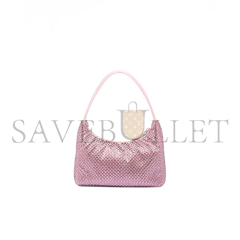 PRADA RE-EDITION SATIN MINI-BAG WITH CRYSTALS 1BC515 (22*17*6cm) PRADA RE-EDITION SATIN MINI-BAG WITH CRYSTALS 1BC515 (22*17*6cm)